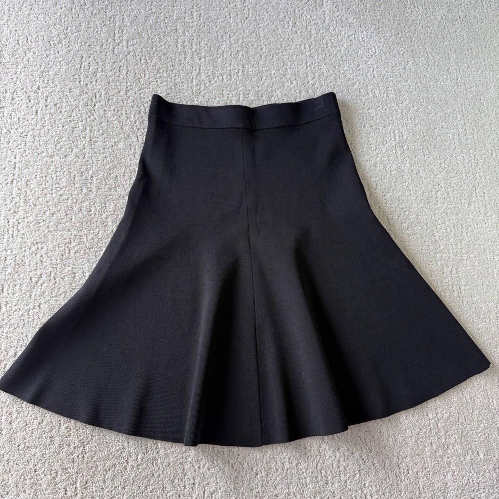 MM.LaFleur The Luca Skirt Women M Black Jardigan Knit Flared Mini Skirt
